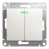 Выключатель 2-клавишный SYSTEME ELECTRIC GLOSSA, с подсветкой, скрытый монтаж, перламутр