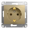 Розетка SYSTEME ELECTRIC GLOSSA, скрытый монтаж, с заземлением, титан