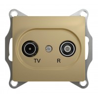 Розетка TV-FM SYSTEME ELECTRIC GLOSSA, проходная, титан
