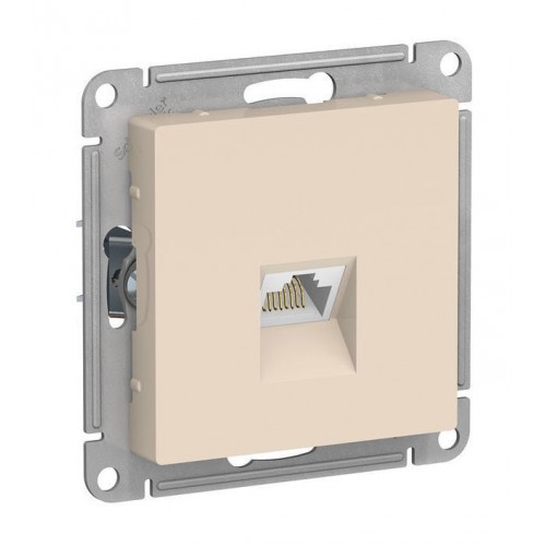 Розетка компьютерная RJ45 Cat.6 SYSTEME ELECTRIC ATLASDESIGN, скрытый монтаж, бежевый, ATN000286
