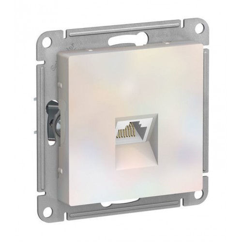 Розетка компьютерная RJ45 Cat.6 SYSTEME ELECTRIC ATLASDESIGN, скрытый монтаж, жемчуг, ATN000486