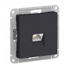 Розетка компьютерная RJ45 Cat.6 SYSTEME ELECTRIC ATLASDESIGN, скрытый монтаж, карбон, ATN001086