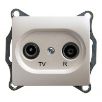 Розетка TV-FM SYSTEME ELECTRIC GLOSSA, проходная, перламутр