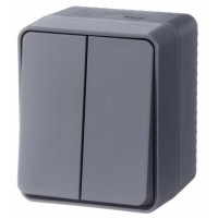 AtlasDesign Profi54 Выключатель 2-клавишный 10 АХ, АНТРАЦИТ