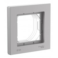 Рамка 1 пост IP44 SYSTEME ELECTRIC ATLASDESIGN AQUA, горизонтальная, алюминий, ATN440301