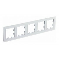 Рамка 5 постов SYSTEME ELECTRIC ATLASDESIGN NATURE, белое матовое стекло (пластик)