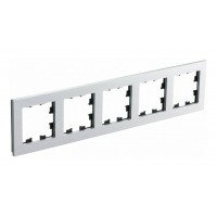 Рамка 5 постов SYSTEME ELECTRIC ATLASDESIGN NATURE, серебро