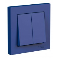 Выключатель 2-клавишный SYSTEME ELECTRIC ATLASDESIGN, скрытый монтаж, аквамарин, ATN001152