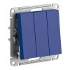 Выключатель 3-клавишный SYSTEME ELECTRIC ATLASDESIGN, скрытый монтаж, аквамарин, ATN001131