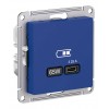 Розетка USB type C SYSTEME ELECTRIC ATLASDESIGN, скрытый монтаж, аквамарин, ATN001127