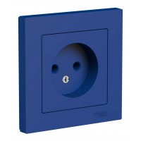 Розетка SYSTEME ELECTRIC ATLASDESIGN, скрытый монтаж, без заземления, аквамарин