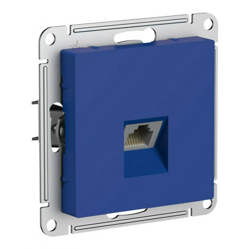 Розетка компьютерная RJ45 SYSTEME ELECTRIC ATLASDESIGN, скрытый монтаж, аквамарин, ATN001183