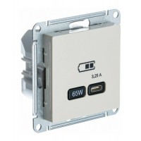 Розетка USB type C SYSTEME ELECTRIC ATLASDESIGN, скрытый монтаж, бежевый, ATN000227