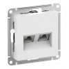 Розетка компьютерная 2xRJ45 Cat.6 SYSTEME ELECTRIC ATLASDESIGN, скрытый монтаж, белый, ATN000188