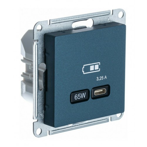 Розетка USB type C SYSTEME ELECTRIC ATLASDESIGN, скрытый монтаж, изумруд, ATN000827