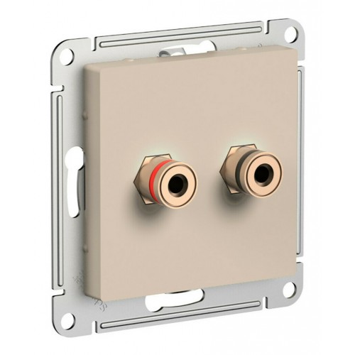 Аудиорозетка SYSTEME ELECTRIC ATLASDESIGN, скрытый монтаж, песочный, ATN001287