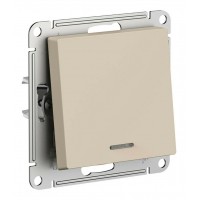 Выключатель 1-клавишный SYSTEME ELECTRIC ATLASDESIGN с подсветкой, скрытый монтаж, песочный, ATN001213