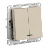 Выключатель 2-клавишный SYSTEME ELECTRIC ATLASDESIGN с подсветкой, скрытый монтаж, песочный, ATN001253