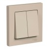 Выключатель 2-клавишный SYSTEME ELECTRIC ATLASDESIGN, скрытый монтаж, песочный, ATN001252