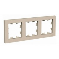 Рамка 3 поста SYSTEME ELECTRIC ATLASDESIGN, горизонтальная, песочный, ATN001203