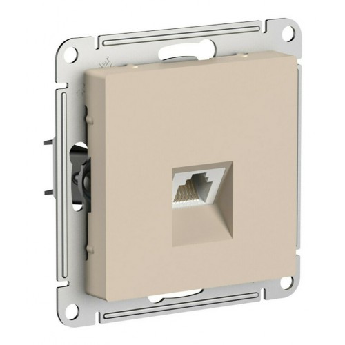 Розетка компьютерная RJ45 SYSTEME ELECTRIC ATLASDESIGN, скрытый монтаж, песочный, ATN001283