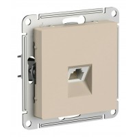 Розетка компьютерная RJ45 Cat.6 SYSTEME ELECTRIC ATLASDESIGN, скрытый монтаж, песочный, ATN001286