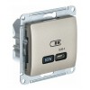 Розетка USB type C SYSTEME ELECTRIC GLOSSA, скрытый монтаж, титан, GSL000427