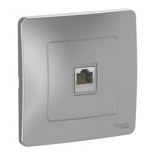 Розетка компьютерная RJ45 SYSTEME ELECTRIC BLANCA, скрытый монтаж, алюминий, BLNIS045003