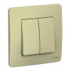 Переключатель 2-клавишный SYSTEME ELECTRIC BLANCA, скрытый монтаж, бежевый, BLNVS106607