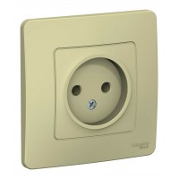 Розетка SYSTEME ELECTRIC BLANCA, скрытый монтаж, без заземления, бежевый