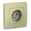 Розетка SYSTEME ELECTRIC BLANCA, скрытый монтаж, с заземлением, бежевый, BLNRS001017
