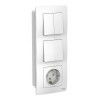 Блок розетка + выключатель SYSTEME ELECTRIC BLANCA, скрытый монтаж, белый, BLNBS101201