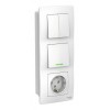 Блок розетка + выключатель SYSTEME ELECTRIC BLANCA с подсветкой, скрытый монтаж, белый, BLNBS101211