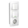 Блок розетка + выключатель SYSTEME ELECTRIC BLANCA с подсветкой, скрытый монтаж, белый, BLNBS102211