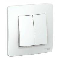 Выключатель 2-клавишный SYSTEME ELECTRIC BLANCA, скрытый монтаж, белый, BLNVS006501