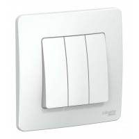 Выключатель 3-клавишный SYSTEME ELECTRIC BLANCA, скрытый монтаж, белый, BLNVS100501
