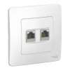 Розетка компьютерная 2xRJ45 SYSTEME ELECTRIC BLANCA, скрытый монтаж, белый, BLNIS045451