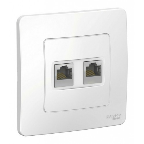 Розетка компьютерная 2xRJ45 SYSTEME ELECTRIC BLANCA, скрытый монтаж, белый, BLNIS045451