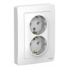 Розетка двухместная SYSTEME ELECTRIC BLANCA, скрытый монтаж, с заземлением, белый, BLNRS001021