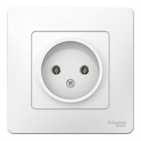 Розетка SYSTEME ELECTRIC BLANCA, скрытый монтаж, без заземления, белый