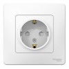 Розетка SYSTEME ELECTRIC BLANCA, скрытый монтаж, с заземлением, со шторками, белый, BLNRS001111