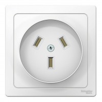 Розетка SYSTEME ELECTRIC BLANCA, скрытый монтаж, со шторками, белый, BLNSR003231
