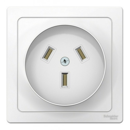 Розетка SYSTEME ELECTRIC BLANCA, скрытый монтаж, со шторками, белый, BLNSR003231