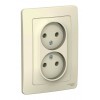 Розетка двухместная SYSTEME ELECTRIC BLANCA, скрытый монтаж, без заземления, молочный