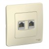 Розетка компьютерная 2xRJ45 SYSTEME ELECTRIC BLANCA, скрытый монтаж, молочный, BLNIS045452