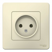 Розетка SYSTEME ELECTRIC BLANCA, скрытый монтаж, без заземления, молочный