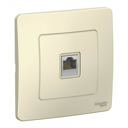 Розетка компьютерная RJ45 SYSTEME ELECTRIC BLANCA, скрытый монтаж, молочный, BLNIS045002