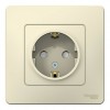Розетка SYSTEME ELECTRIC BLANCA, скрытый монтаж, с заземлением, со шторками, молочный, BLNRS001112