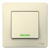 Выключатель 1-клавишный SYSTEME ELECTRIC BLANCA с подсветкой, скрытый монтаж, молочный, BLNVS010112