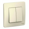 Переключатель 2-клавишный SYSTEME ELECTRIC BLANCA, скрытый монтаж, молочный, BLNVS106602